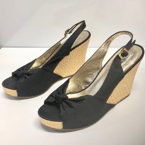 Steve Madden Cerona Black Sling back Wedge (7 1/2)